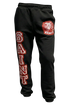 BLACK & RED VARSITY SWEATS with SAINT and VANITY graphics in bold colors on comfortable pants