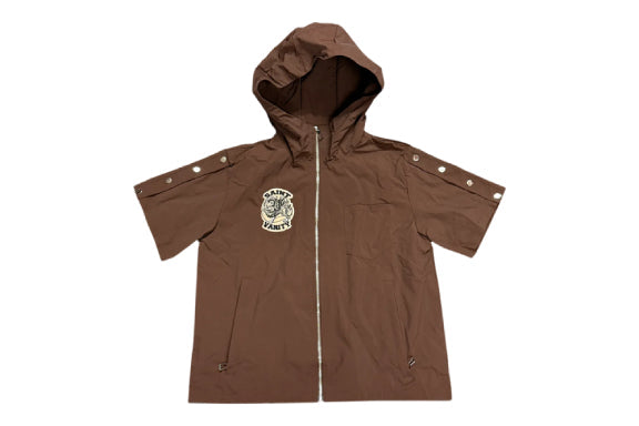 Saint Vanity Hooded Breakaway Zip Up Hoodie Brown