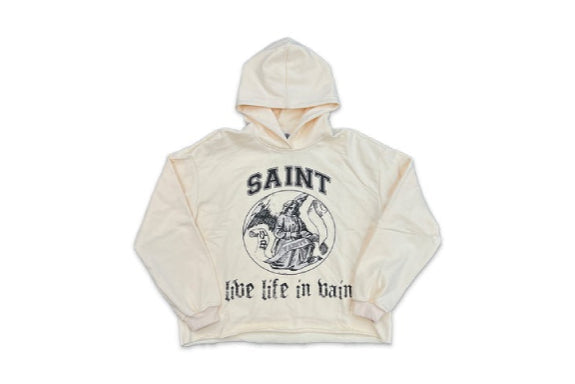 Saint Vanity Live Life In Vain Hoodie Cream