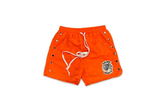 Saint Vanity Logo Nylon Shorts Orange