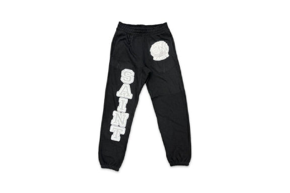 Saint Vanity Logo Sweatpants Black &amp; Grey featuring logo and stylish design.
