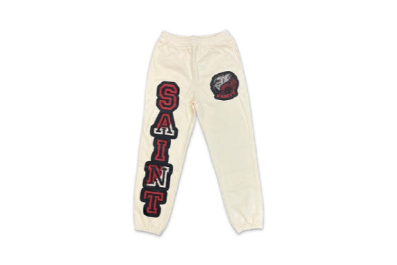 Saint Vanity Logo Sweatpants Cream
