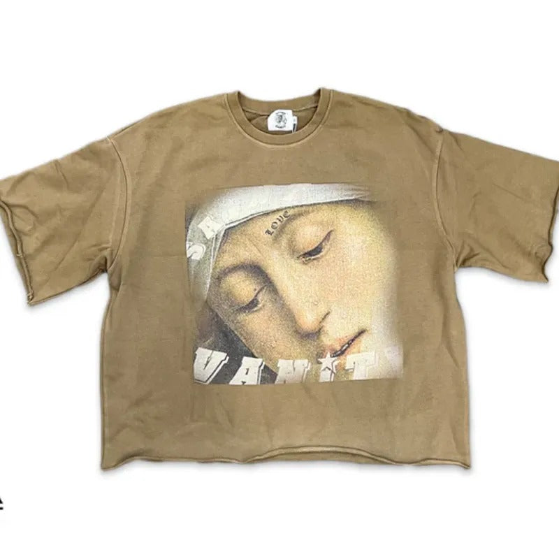 Tan Saint Vanity Love Saint Cropped Crewneck