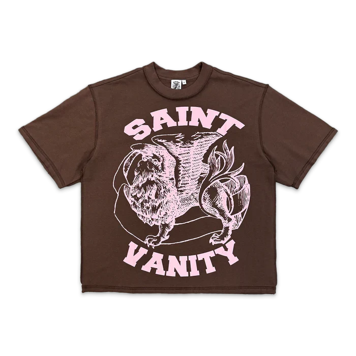 Saint Vanity Griffin Logo Tee “Brown/Pink”