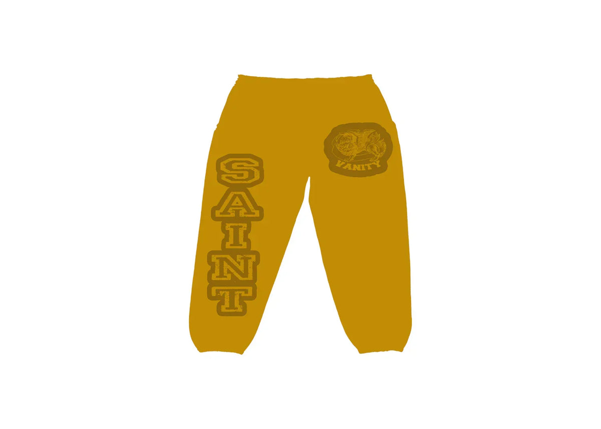 Saint Vanity Mustard &amp; Brown Varsity Sweats