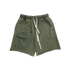 Saint Vanity Terry Studded Logo Shorts Olive 