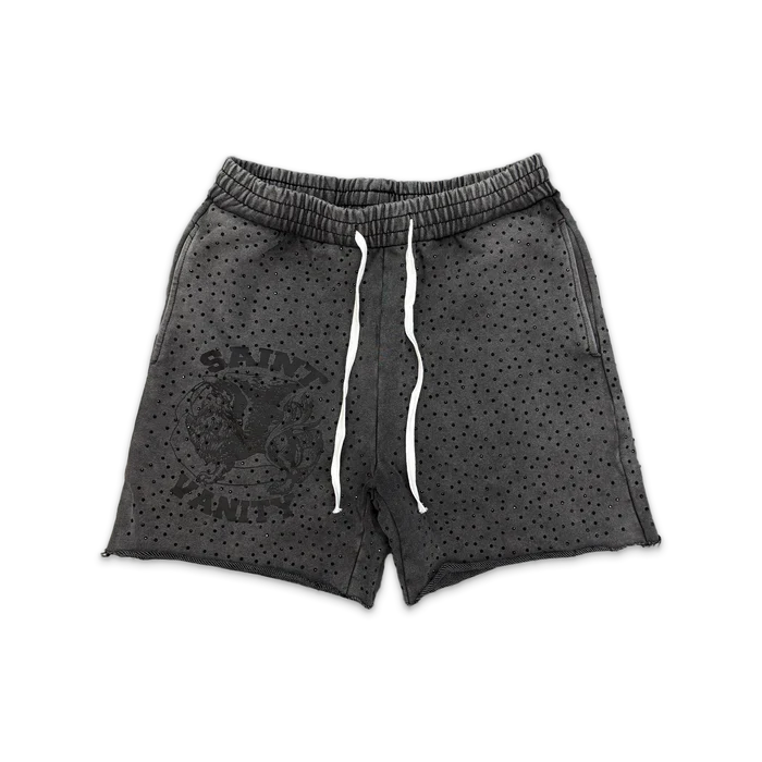 Saint Vanity VVS Logo Shorts Washed Black